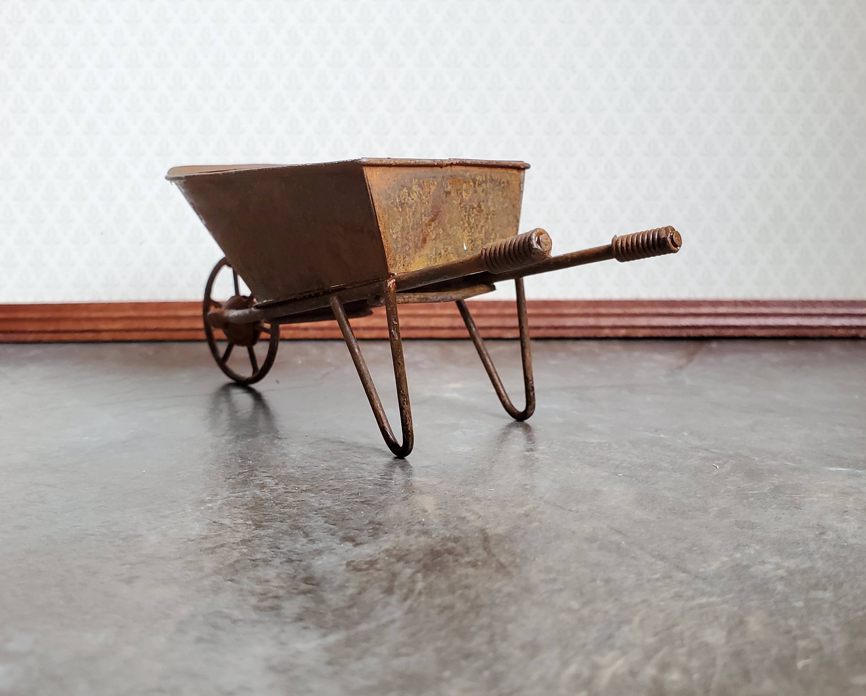 Dollhouse Miniature  Wheelbarrow Unfinished Handcrafted 1/12th Scale 