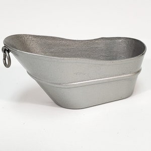 Dollhouse Small Tub Mini &quot;Galvanized&quot; Baby Bathtub Metal 1:12 Scale Hip Bath