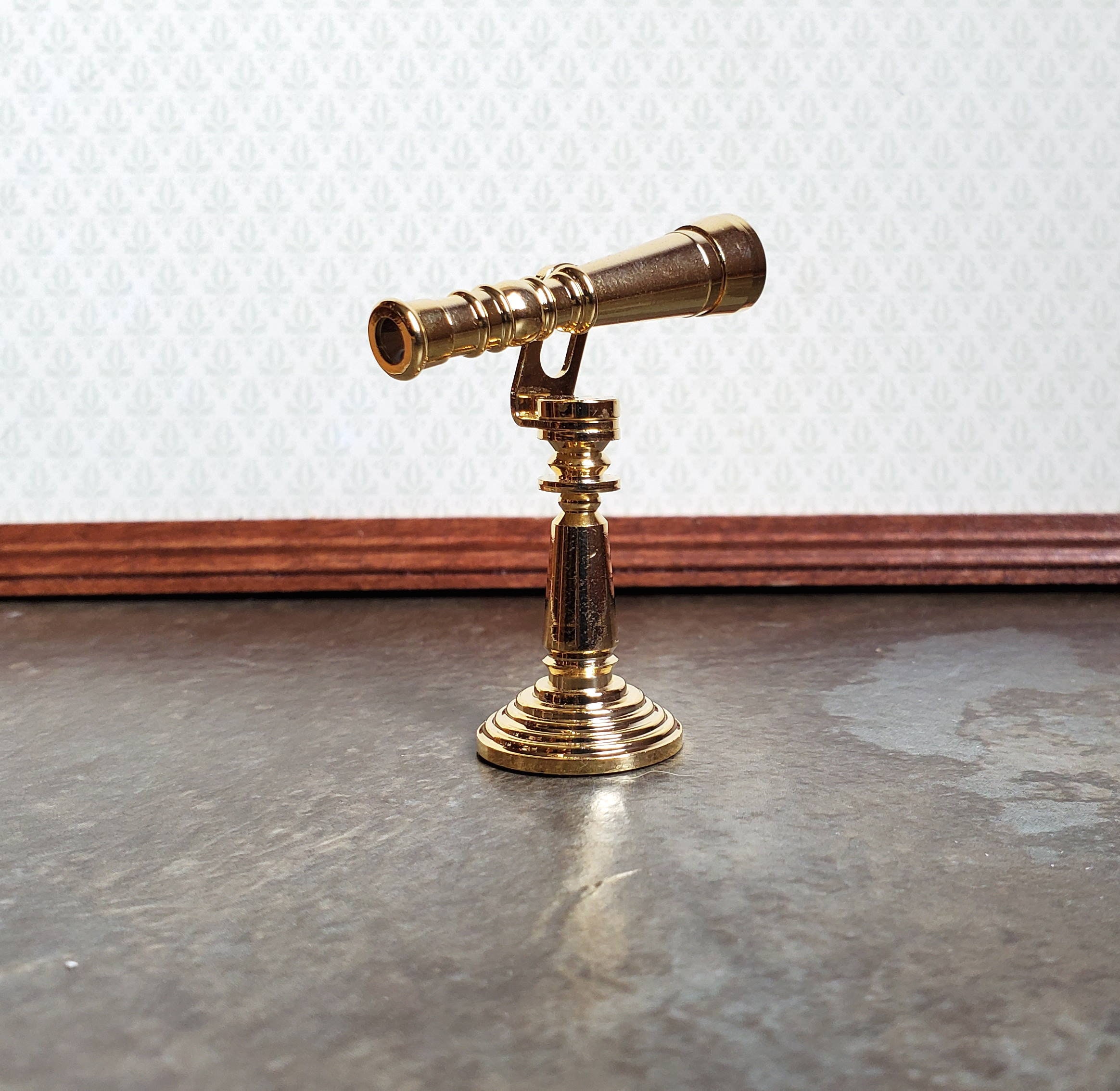 Dollhouse Miniature Telescope Large Tabletop Adjustable Gold Etsy
