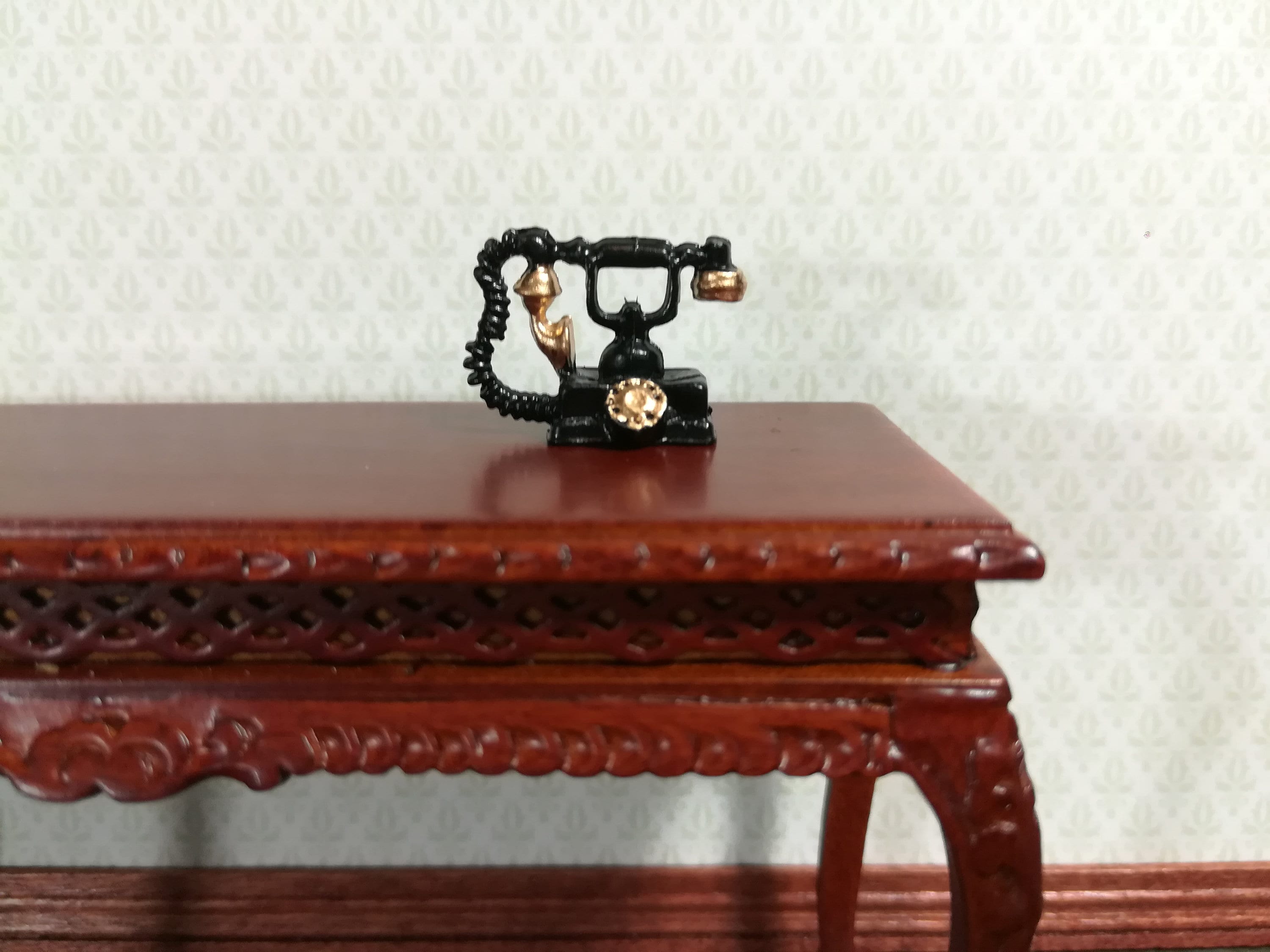 2 Dollhouse Miniature Unfinished Metal 1//4 Scale Telephone