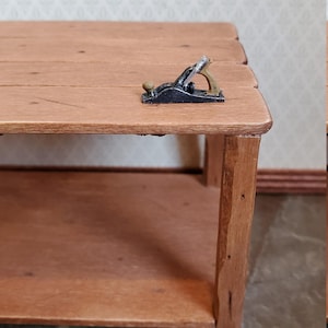 Dollhouse Miniature Bench Plane Wood Planer 1:12 Scale Woodworking Tool Painted Metal