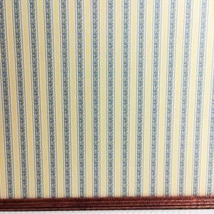 Dollhouse Wallpaper Striped Yellow & Gray Blue 3 Sheets 1:12 Miniature Scale