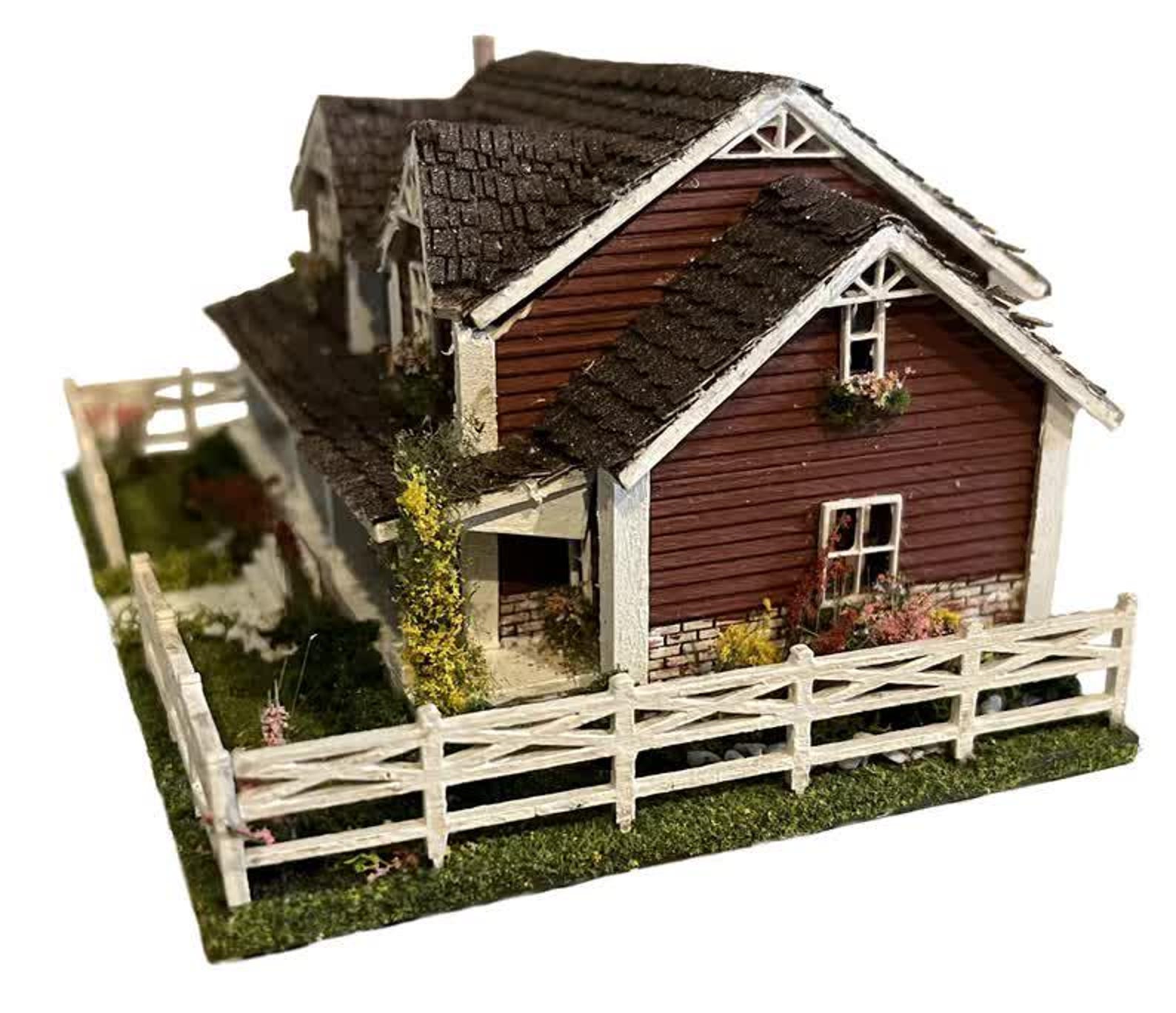 1:144 Scale Dollhouse KIT Tiny Ranch House 6 Room Home Includes ...