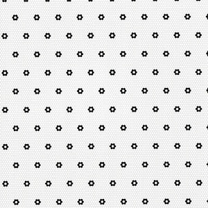 Dollhouse Penny Tile Paper with Black Hexagon Flowers Floor 1:12 Scale Itsy Bitsy