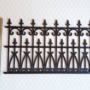 Dollhouse Miniature Fence Railing x2 Black Victorian or Georgian Garden 1:12 Scale image 3