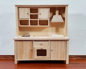 1:12スケールのミニチュアキッチンシンク＆コンロセット、ドールハウス