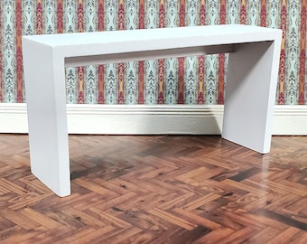 Dollhouse Console or Tall Sofa Table Modern White 1:12 Scale Miniature Furniture