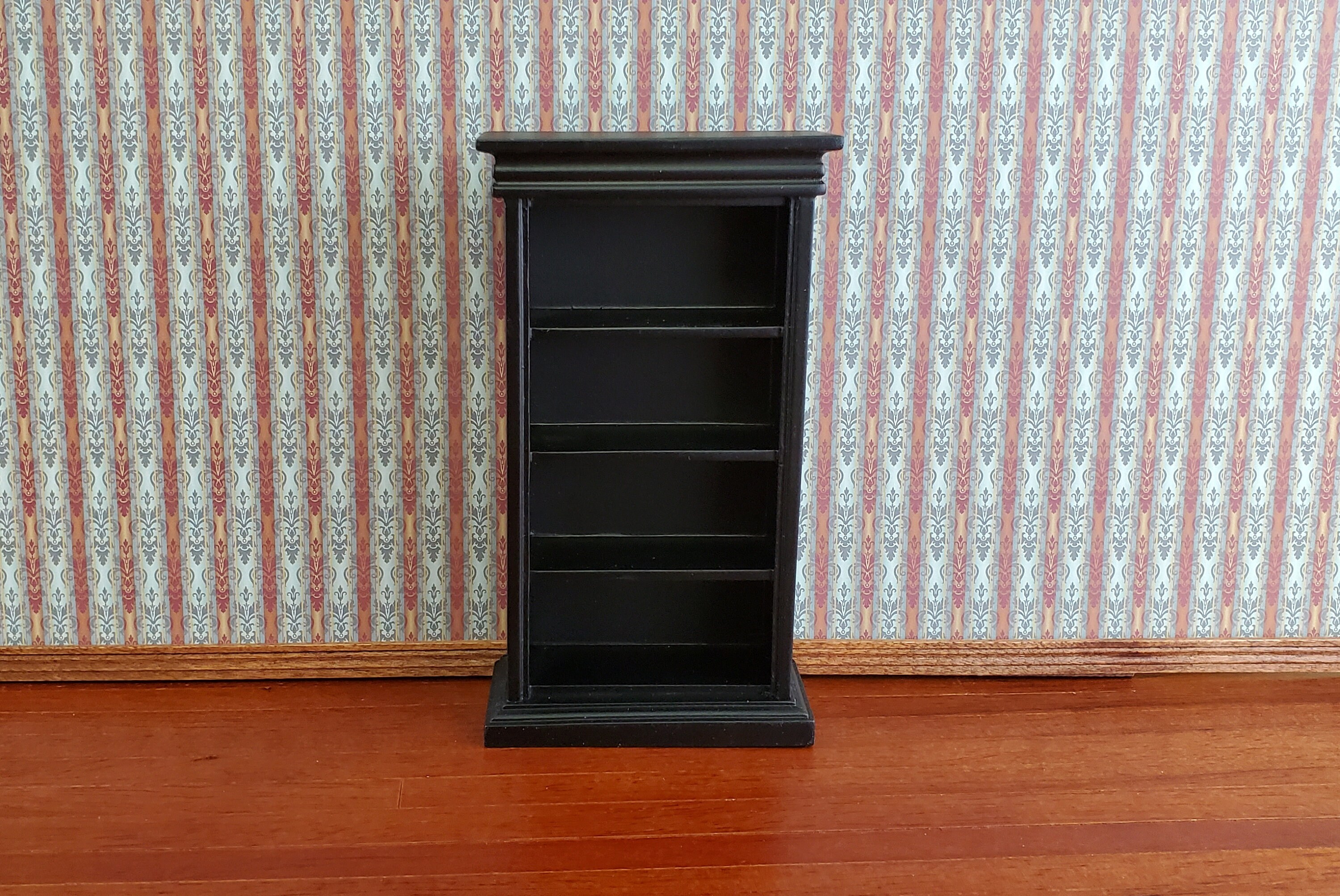 Dollhouse Miniature Bookcase 4 Shelves Black Finish 112 Scale Etsy