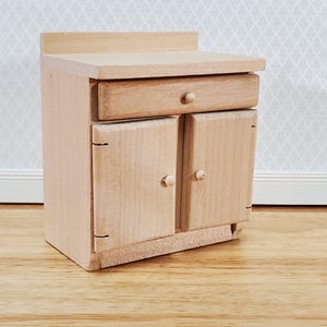 Dollhouse Lower Kitchen Cabinet with Drawer 1:12 Scale Miniature Furniture Unpainted