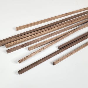 Walnut Wood Square Strips Posts x10 1/8" x 1/8" x 18" Long Crafts Model Building
