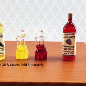 Dollhouse Red Wine Vinegar Bottle 1:12 Scale Miniature Kitchen Accessory image 3