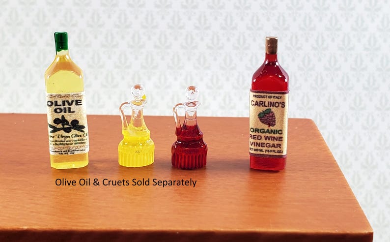 Dollhouse Red Wine Vinegar Bottle 1:12 Scale Miniature Kitchen Accessory image 3
