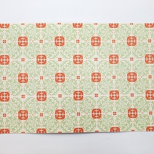 Dollhouse Tile Flooring Sheet Pale Green Orange 1:12 Scale Break Off Pieces