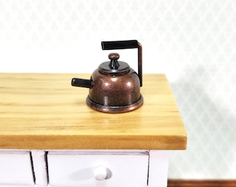 Dollhouse Miniature Teapot Kettle Antique Bronze Finish 1:12 Scale Kitchen Accessories