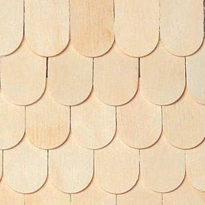 Dollhouse Shingles Fishscale 100 Pieces Light Wood 1:12 Scale Houseworks #7005
