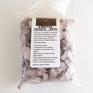 Dollhouse Miniature Fieldstone Cobblestone Brown by Andi Mini Brick & Stone 1:12 Scale 72 sq in AM0731