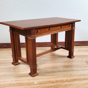 JBM Dollhouse Tall Table Counter Height Mission Style 1:12 Scale Miniature
