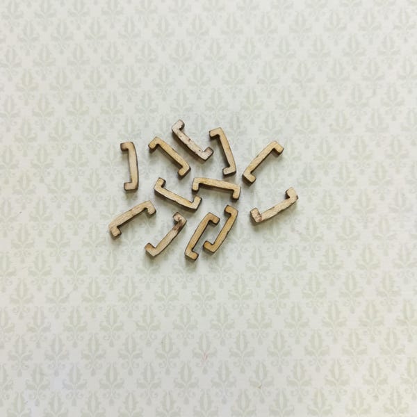 Dockhus Miniatyr Lådhandtag Trä 12 Delar 1:12 Skala 3/8" Handgjorda