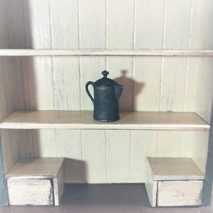 Dollhouse Miniature Coffee Pot Faux Cast Iron for 1:12 Scale Painted Metal