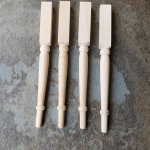 Dollhouse Miniature Spindles Table Legs Wood 4 Pieces 1:12 Scale 2 5/8" Long