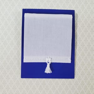 Dollhouse Roller Shade Curtain (Stationary) White 1:12 Scale Miniature Handmade