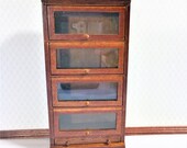 Dollhouse Bookcase Tall Lawyers Barrister with Doors 1 12 Scale Miniature Furniture