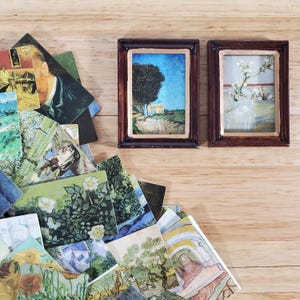 100 Mini Vincent Van Gogh Drucke auf Karton Vintage Bilder Scrapbooking Bild 3