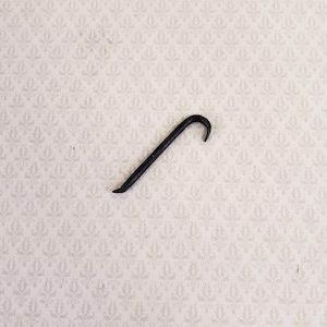 Dollhouse Miniature Crowbar 1:12 Scale Tool Painted Metal 1 3/8&quot;