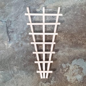Dollhouse Garden Trellis for Flowers V Shaped Unpainted Wood 5 5/8&quot; Tall