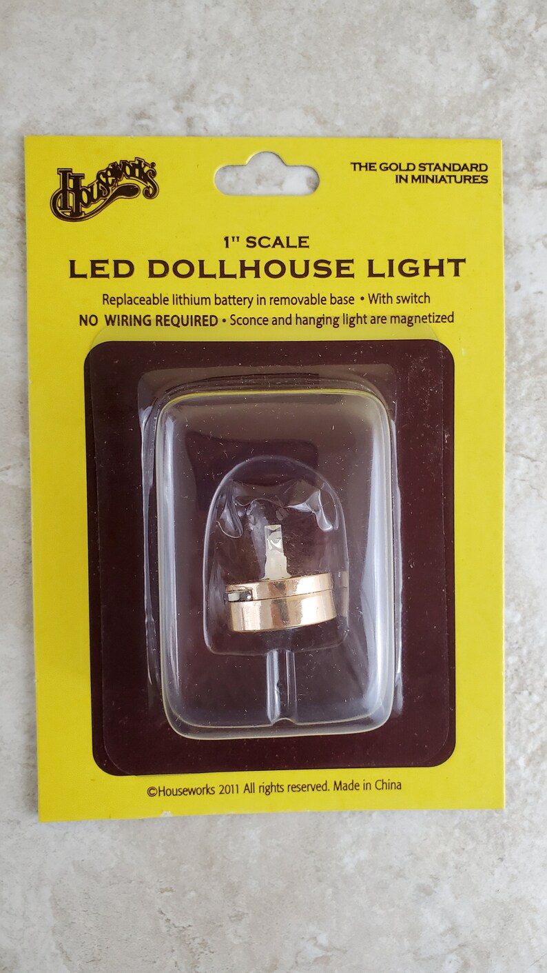 Dollhouse Battery Light Bulb on Gold Base 112 Scale Miniature Etsy