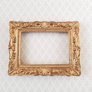 Dollhouse Miniature Picture Frame Fancy Gold 1:12 Scale 2 5/8" x 2"