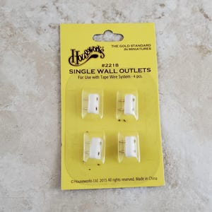 Dollhouse Miniature Outlet Wall Receptacle for 12 Volt Tape Wire Lights x4 1:12 Scale 2218