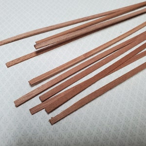 Mahogany Wood Strips 10 Pieces 1/16" Thick x 3/16" Wide x 18" Long Crafts Models Miniatures