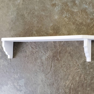 Dollhouse Miniature Wall Shelf Large White Wood 1:12 Scale 4 3/8&quot;