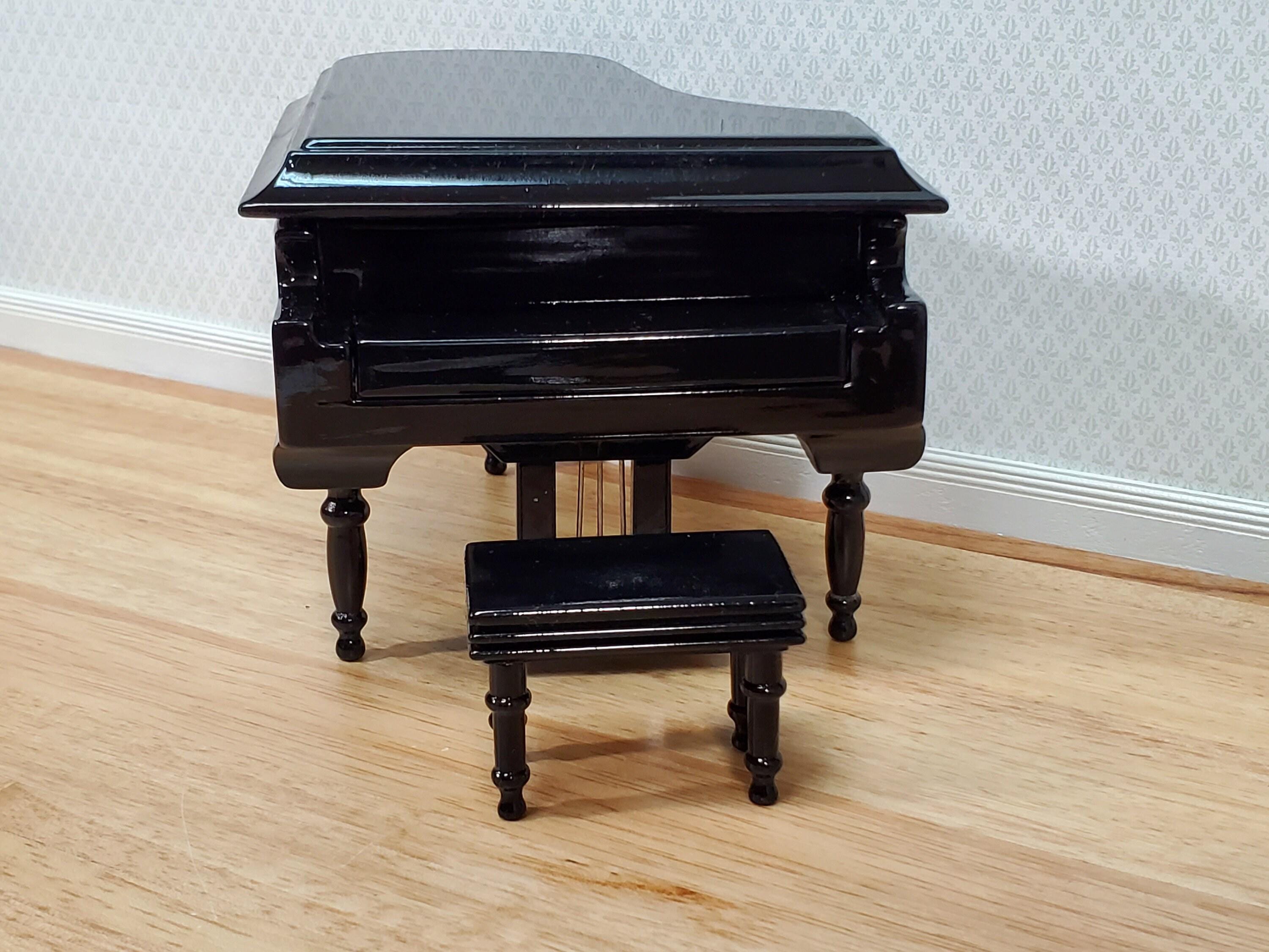 Ensemble de Piano Miniature pour maison de poupée, Mini Piano Musical avec tabouret, modèle d'instrument de partition, cadeau pour enfants, décoration de la maison, 1/12  18