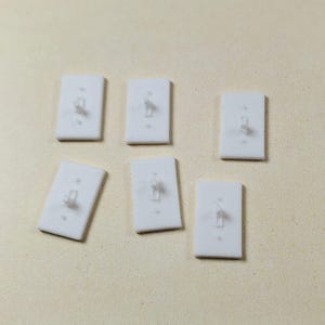 Dollhouse Tiny Light Switch Set of 6 1:12 Scale Modern Miniatures