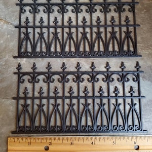 Dollhouse Miniature Fence Railing x2 Black Victorian or Georgian Garden 1:12 Scale image 2