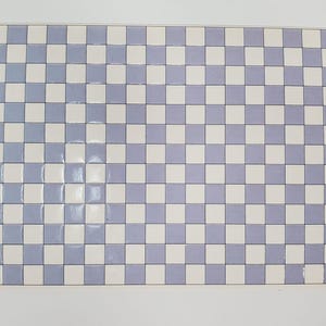 Dollhouse HALF SCALE Wall or Floor Tiles Embossed Light Blue Checked 1:24 Scale World Model