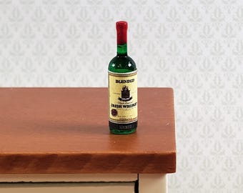 Melody Jane Miniature Pub Bar Set - 4 Vintage Whiskey Bottles, 1:12 Scale Dollhouse Accessories - View #2