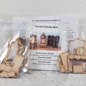 Dollhouse HALF SCALE Furniture Kit DIY Victorian Dressing Room 1:24 Miniatures