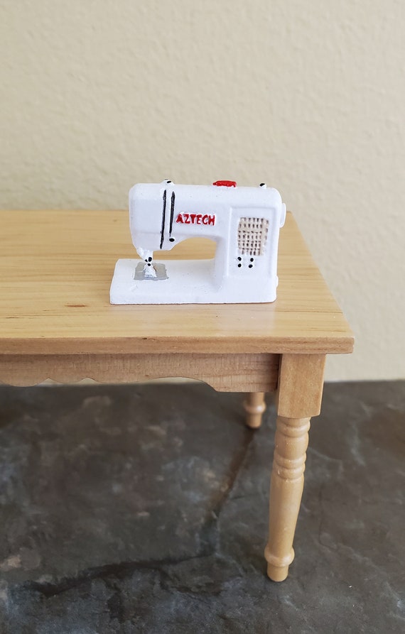 Dollhouse Miniature Sewing Machine Modern Style White 1:12 - Etsy