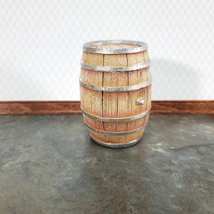 Large Miniature Keg Whiskey or Wine Barrel 2 5/8&quot; tall 1:12 Scale by Reutter