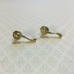 Dollhouse Miniature Door Handles x2 French Lever Style Gold 1:12 Scale