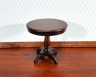 LoveinDIY Vintage Miniature Furniture Wood Round Side Table for 1//12 Dollhouse Decor