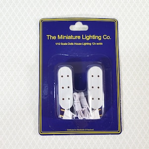 Dollhouse 3 Plug Triple Standard Outlet Extension Cords x2 for 1:12 Scale Miniature Lighting