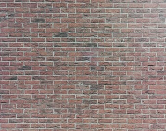 Dollhouse Miniature Weathered Brown Brick Textured Embossed Paper 1:12 Scale