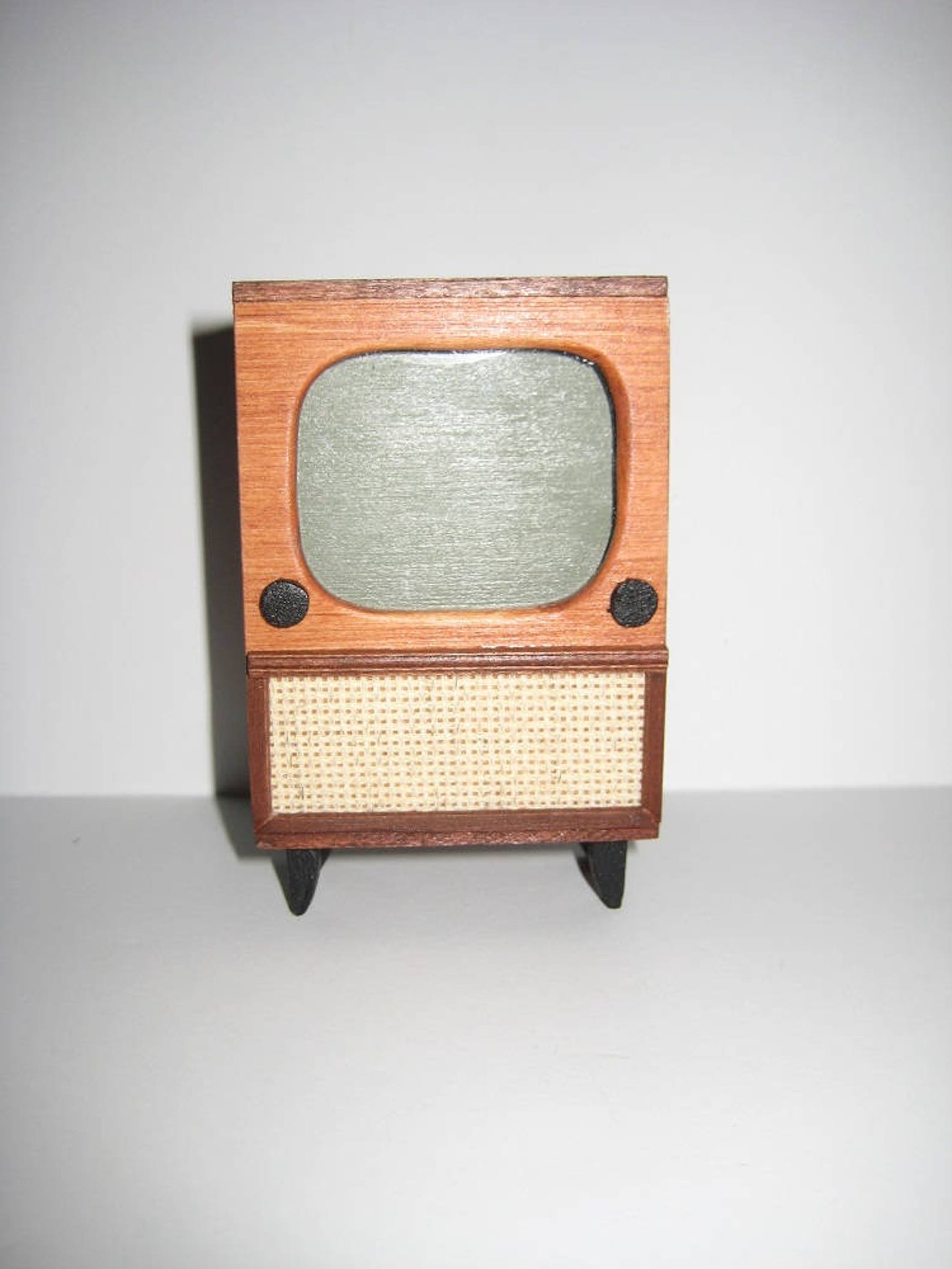 Dollhouse Miniature Retro Style TV Set 112 Scale 1950s 1960s Etsy