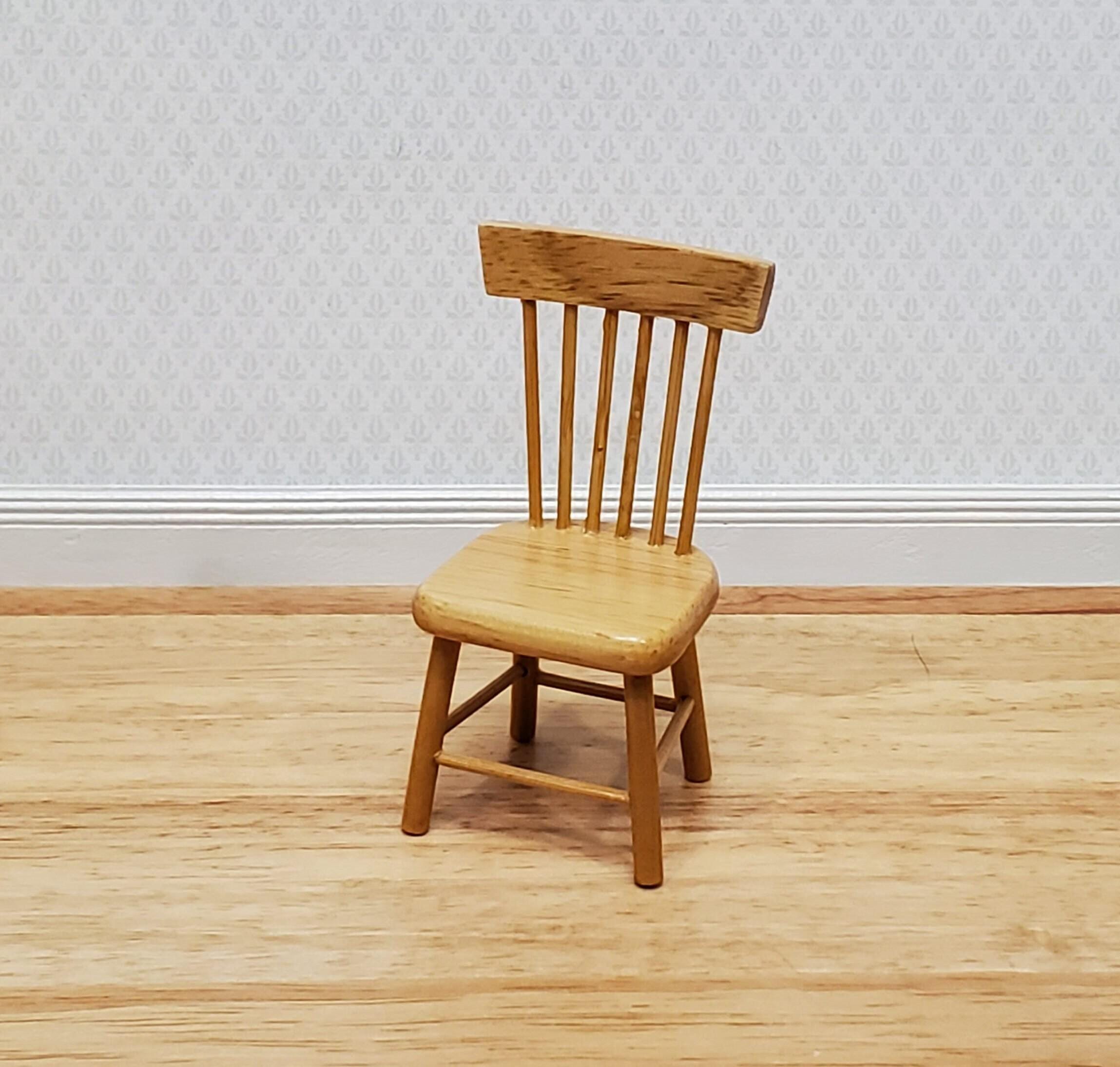 Dollhouse Kitchen Side Chair Light Oak 1:12 Scale Miniature