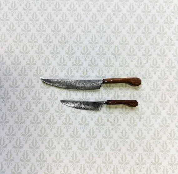 Dollhouse Miniature Kitchen Knives 2 Large Sir Thomas Thumb Etsy