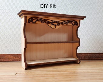 Dollhouse KIT Shelf Bookcase Art Nouveau Style 1:12 Scale Easy to Assemble